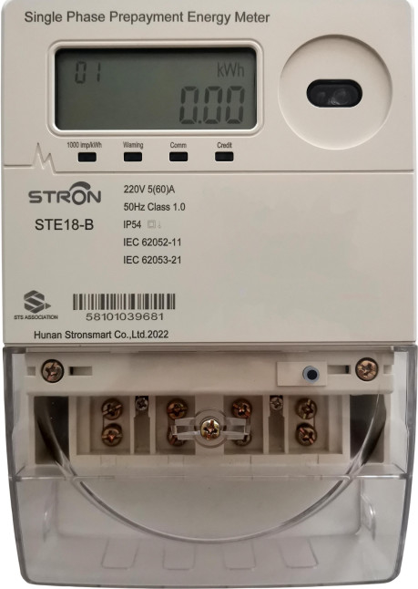 Type de clavier numérique du mètre 230V d'énergie de phase de TOU Tariffs Prepaid Smart Single
