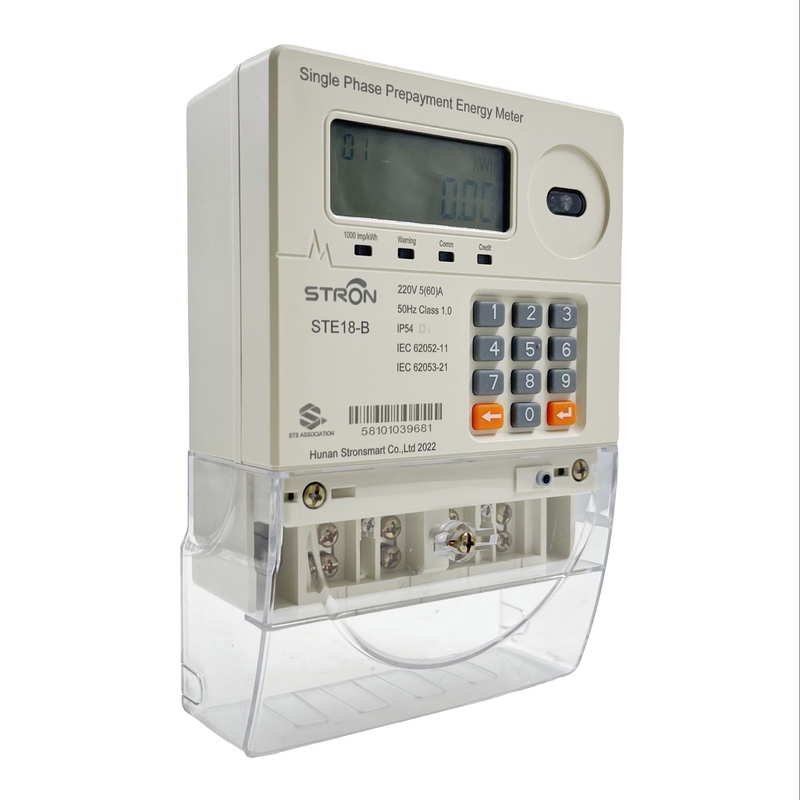 Type de clavier numérique du mètre 230V d'énergie de phase de TOU Tariffs Prepaid Smart Single