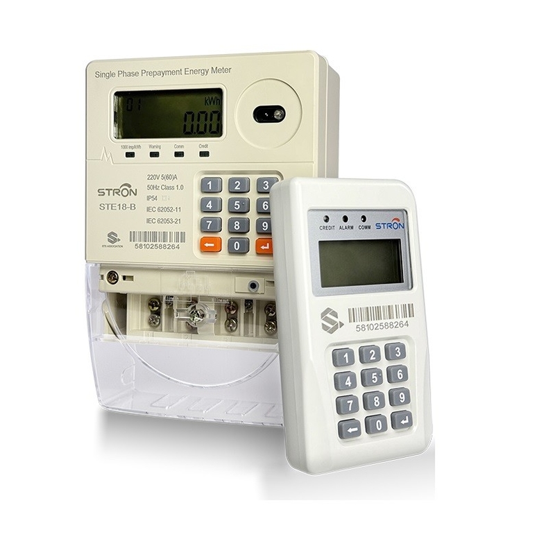 Compteur d'électricité prépayé à phase unique avec clavier conforme à la norme CIU STS
