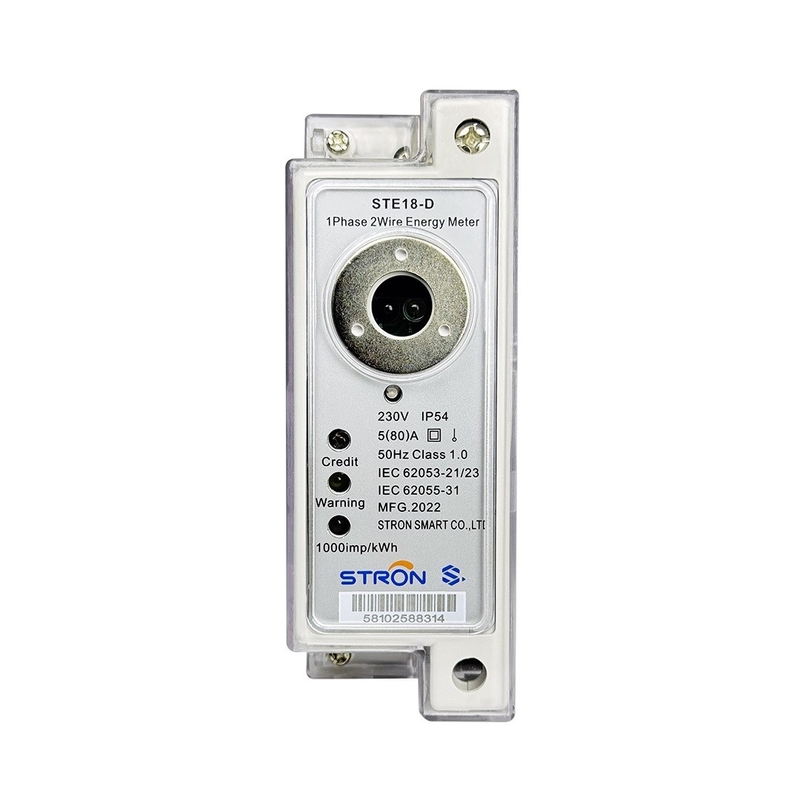 Compteur d'électricité à phase unique pré-payé Din-Rail + CIU pour compter la consommation d'électricité