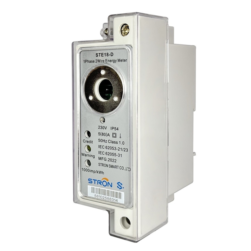 Compteur d'électricité à phase unique pré-payé Din-Rail + CIU pour compter la consommation d'électricité