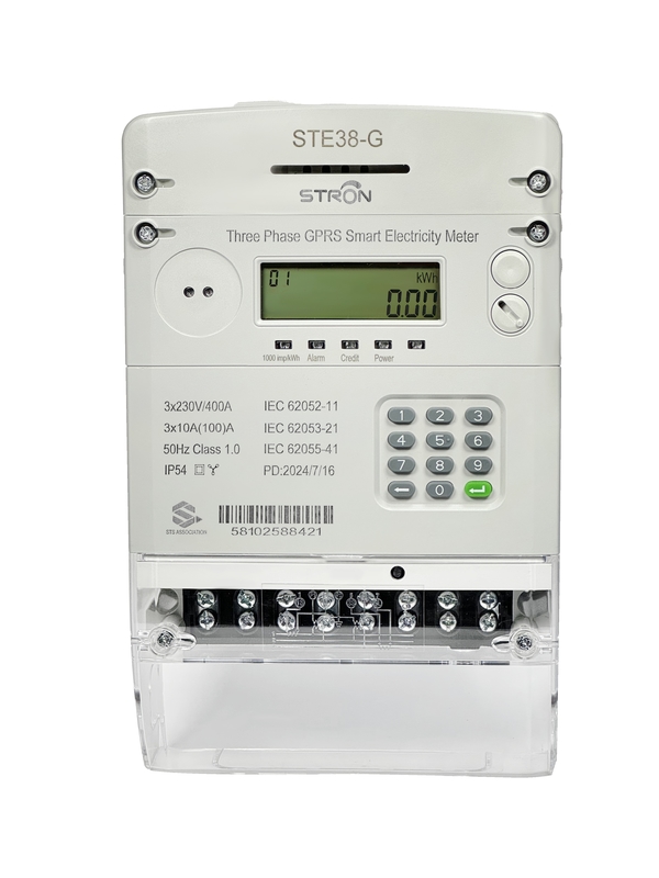 Détection de falsification activée Compteur GPRS prépayé avec télécommande 4g Moniteur d'énergie de déviation en 3 phases sur le clavier DIN Rail Input Way