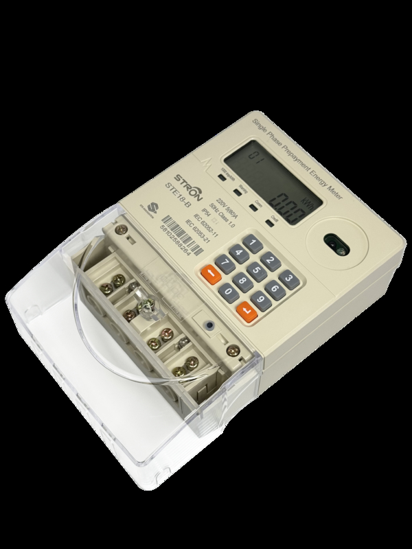 IP54 Compteur d'électricité à clavier à phase unique intelligent à tarifs multiples/anti-manipulation/limitation de puissance prépayé avec logiciel de vente