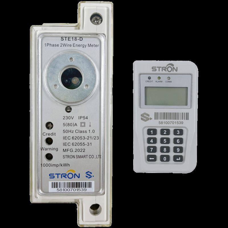 Compteur d'électricité à phase unique prépayé Din-Rail avec unité de mesure de la consommation d'électricité