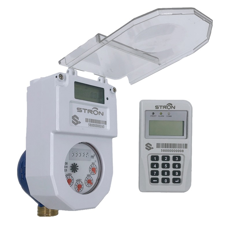 STS Prepaid Water Meter with Wireless Communication RF LoRa 12 Flow Rate and 34 Measurement Range
