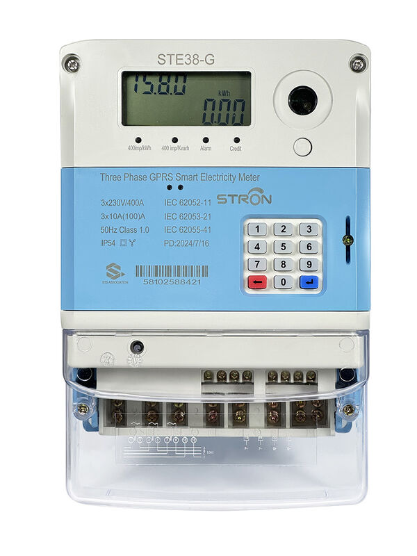 STS Smart GPRS Compteur d'électricité prépayé à trois phases CIU Compteur de charge de sécurité Tokens Affichage LCD Facilité d'installation 1e classe de précision