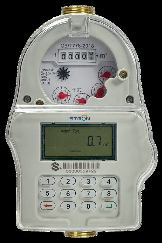 STRW240‑A Compteur d'eau prépayé à clavier STS DN15‑DN25 Laiton IP68 Relevé à distance LoRa‑RF Anti-fraude pour eau domestique et commerciale