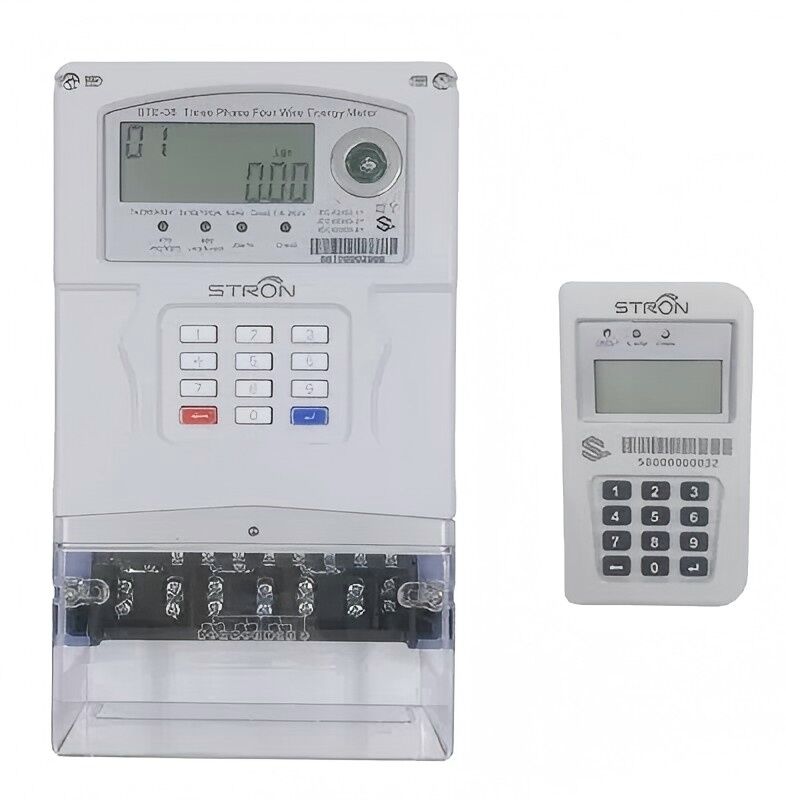 STE38-A Compteur d'électricité prépayé triphasé avec clavier | Indice de protection IP54 | Boîtier ignifuge | Écran LCD | Support de communication à distance | Pour usage commercial et industriel | Précision classe 1.0
