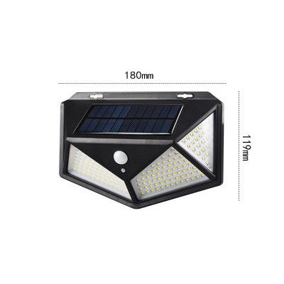 Lumières extérieures solaires de couloir d'induction de corps des lampes de mur de cour 100LED