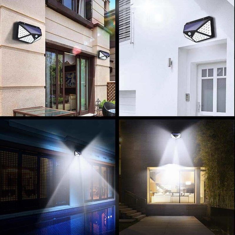 Lumières extérieures solaires de couloir d'induction de corps des lampes de mur de cour 100LED