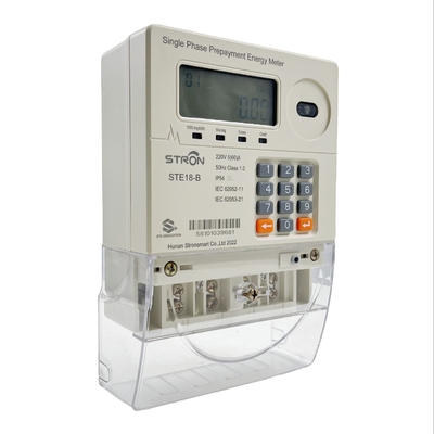 Type de clavier numérique du mètre 230V d'énergie de phase de TOU Tariffs Prepaid Smart Single