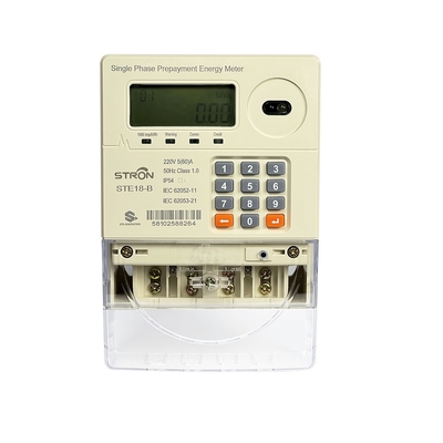 Compteur d'électricité prépayé à phase unique avec clavier conforme à la norme CIU STS