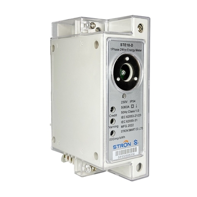 Compteur d'électricité à phase unique Din-Rail prépayé + Communication par module RF/PLC