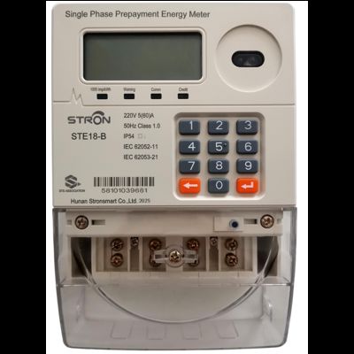 Compteur électrique intelligent prépayé monophasé à fréquence 50-60 Hz avec saisie par clavier et performance