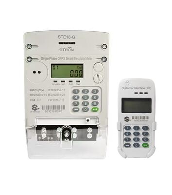 Compteur électrique intelligent prépayé STS à clavier avec communication GPRS/4G, précision de classe 1.0 et indice de protection IP54