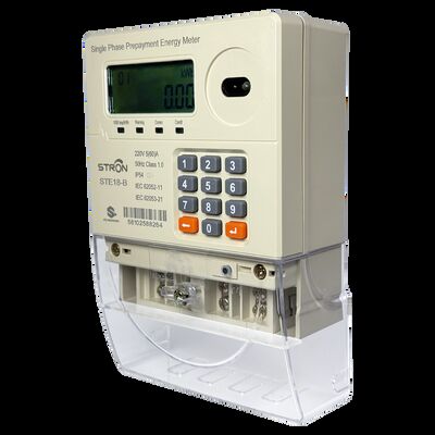 STE18-B Compteur d'électricité à phase unique et prépayé avec interface utilisateur CIU, imperméable à l'eau et à la poussière IP54, certifié STS, support du tarif TOU, communication LoRa-RF et PLC facultative