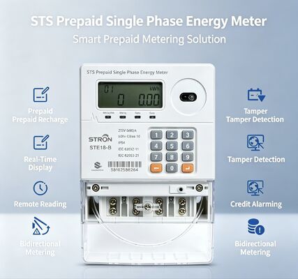 Compteur d'électricité intelligent prépayé adapté aux résidences avec des capacités de gestion prépayée